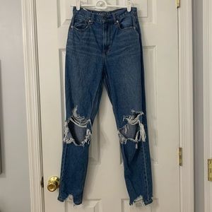 American Eagle ripped mom jeans
